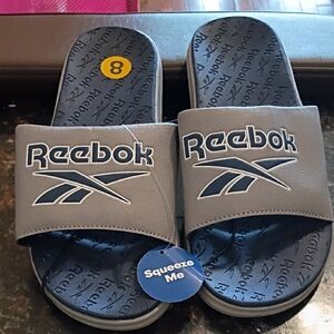 Reebok Kids Blue and Gray Slide Sandals